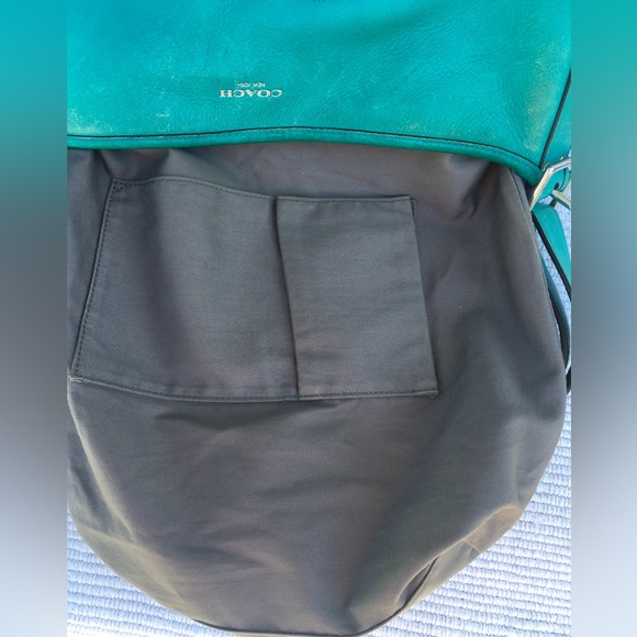 Coach Legacy Duffel Shoulder Handbag Teal Blue/Green - Picture 15 of 16